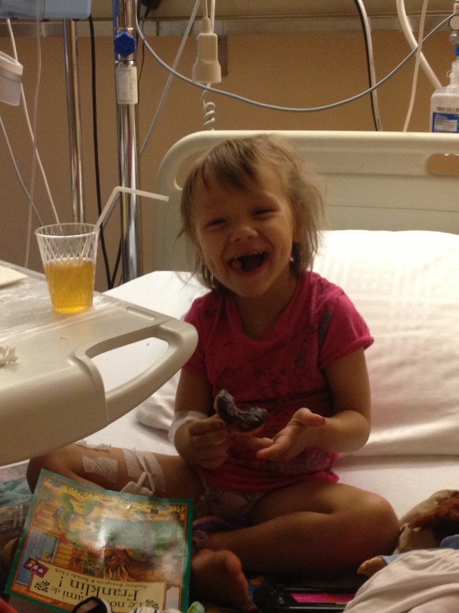 Thé froid maison de papa et un donut au chocolat !!